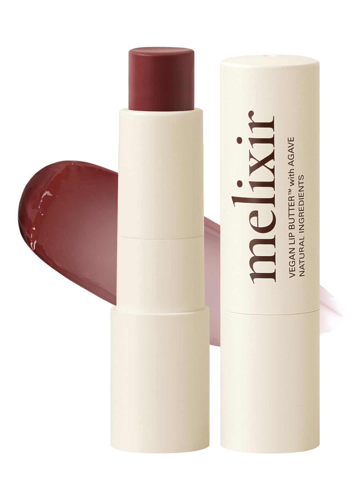 Melixir Vegan Lip Butter #02 Nude Crumble(Tinted) (+11 more colors), Bee Free, Petrolatum Free, Deep Nourishing Plant-Based Vegan Chapstick, Lip Balm for Dry, Cracked and Chapped Lips